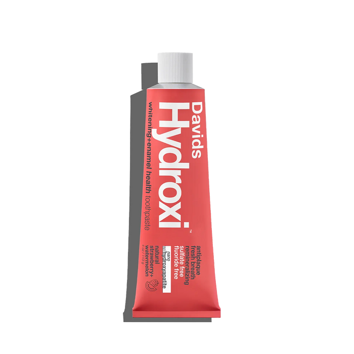 Davids Hydroxi™ whitening + enamel health, nano-hydroxyapatite toothpaste, kids + adults / strawberry watermelon