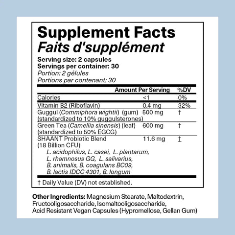 SHAANT ClearSkin Probiotic Supplement 2.0