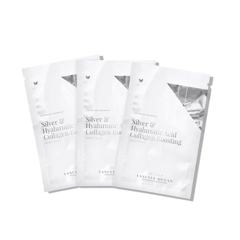 Silver & Hyaluronic Acid Collagen Boosting Sheet Mask 3 Pack